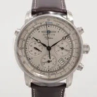 ツェッペリン SS×革 AT シルバー文字盤