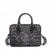 ベルルッティ アンジュールガリバー キャンバス 2WAYハンドバッグ ネイビー