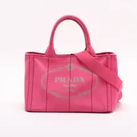 プラダ カナパ キャンバス 2WAYハンドバッグ ピンク