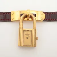 エルメス ケリーウォッチ GP×革 QZ シャンパン文字盤