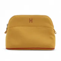 エルメス ボリードポーチMM キャンバス ポーチ グリーン シルバー金具