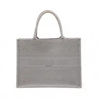 クリスチャンディオール カナージュ ブックトート ミディアム キャンバス トートバッグ グレー