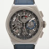 ゼニス エルプリメロ 95.9000.9004/78.R582 TI×革×ラバー AT スケルトン文字盤