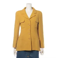 シャネル ココボタン ウール ジャケット 95AW サイズ不明 イエロー