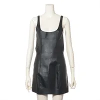 フェンディ レザー ノースリーブワンピース 40 ブラック