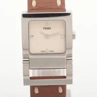 フェンディ 5200L SS×革 QZ アイボリー文字盤