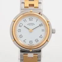 エルメス クリッパー SS QZ ホワイト文字盤