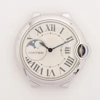 カルティエ バロンブルー SS QZ シルバー文字盤