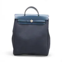 エルメス エールバッグアドPM トワルオフィシエ ネイビー シルバー金具