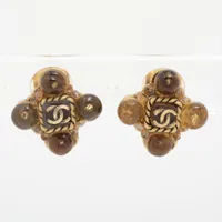 シャネル ココマーク GP×カラーストーン イヤリング(両耳用) 00A ゴールド