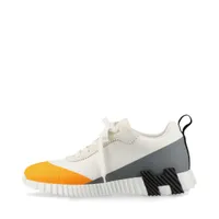 エルメス バウンシング レザー×ファブリック スニーカー 36 グレー 