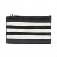 バレンシアガ×アディダス 721896 レザー フラグメントケース ブラック×ホワイト