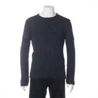 ルイ・ヴィトン ウール×ナイロン ニット 16AW M ネイビー×ホワイト