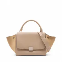 セリーヌ トラペーズ スモール レザー 2WAYハンドバッグ ベージュ