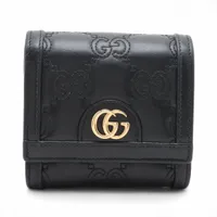 グッチ GGマトラッセ 723799 レザー コンパクトウォレット ブラック