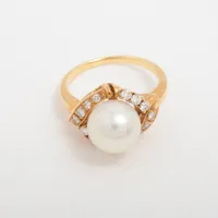 ミキモト パール ダイヤ K18(YG) 約8.5mm