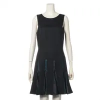 クリスチャンディオール ウール×シルク ノースリーブワンピース I40 ブラック