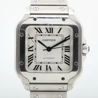 カルティエ サントス ドゥ カルティエ MM WSSA0010 SS AT シルバー文字盤