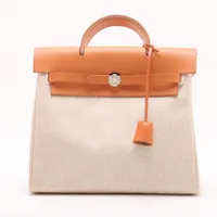 エルメス エールバッグアドPM トワルアッシュ ベージュ シルバー金具