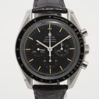 オメガ スピードマスター アポロ１１号２５周年記念モデル 3891.50.81 SS×革 手巻き ブラック文字盤