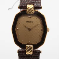 ラドー YG×社外革 QZ シャンパン文字盤