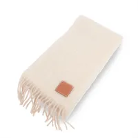 ロエベ アナグラム ウール×カシミヤ マフラー ブラック×グレー AB