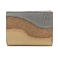 ロエベ アナグラム ランドスケープ ナパカーフ コンパクトウォレット グレー×イエロー