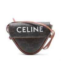 セリーヌ トリオンフ トライアングル PVC ショルダーバッグ ブラウン