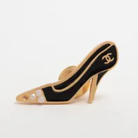 シャネル ココマーク GP×フェイクパール ピンブローチ 02A ゴールド