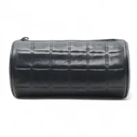 シャネル チョコバー ラムスキン ブラック シルバー金具