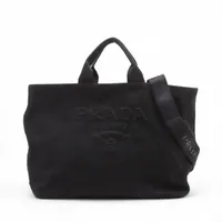 プラダ キャンバス 2WAYトートバッグ ブラック