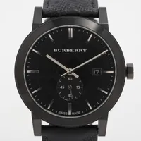 バーバリー BU9906 SS×革 QZ ブラック文字盤
