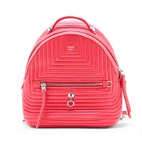 フェンディ バイザウェイ レザー バックパック/リュック レッド