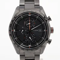 シチズン アテッサ エコドライブ AT8185-62E TI ソーラー ブラック文字盤