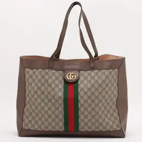 グッチ GGスプリーム オフィディア PVC トートバッグ ベージュ