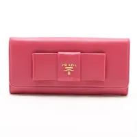 プラダ サフィアーノフィオッコ 1M1132 レザー ロングウォレット ピンク