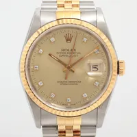 ロレックス デイトジャスト36 16233G SS×YG AT シャンパン文字盤
