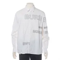 バーバリー ホースフェリー コットン シャツ ティッシ期 M ホワイト