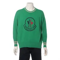 モンクレール MAGLIONE ウール×カシミヤ ニット 18年 S グリーン
