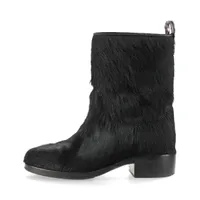 シャネル ココマーク ハラコ ショートブーツ 39C ブラック