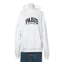 バレンシアガ コットン×ポリエステル パーカー 21年 1 ブラック×ホワイト