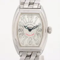 フランクミュラー コンキスタドール 8005LQZ SS QZ シルバー文字盤