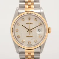 ロレックス デイトジャスト36 16233G SS×YG AT シルバー 彫りコンピューター文字盤