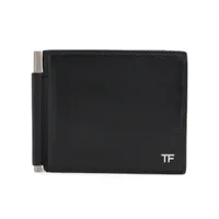 トムフォード ロゴ レザー 二つ折り財布 ブラック SAランクの買取
