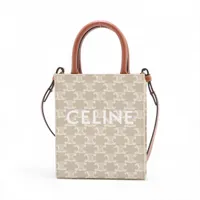 セリーヌ トリオンフ ミニ バーティカル カバ PVC 2WAYハンドバッグ ベージュ