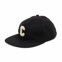 セリーヌ Cロゴ コットン キャップ L ブラック