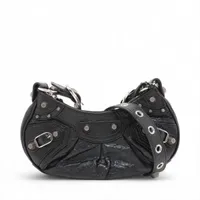 バレンシアガ ルカゴールXS レザー ショルダーバッグ ブラック