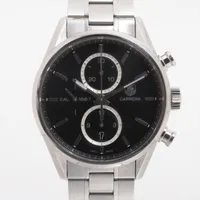 タグホイヤー カレラ キャリバー 1887 クロノグラフ CAR2110.BA0720 SS AT ブラック文字盤