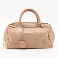 ロエベ アマソナ28 レザー ハンドバッグ ベージュ