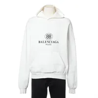バレンシアガ BB コットン×ポリエステル パーカー M ホワイト